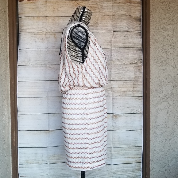 NWT Greylin cream rainbow stitched dress large - Picture 4 of 8